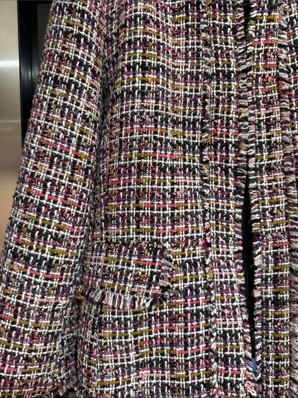 Ann Taylor Multicolor Tweed Fringe Jacket Size 10 - Picture 5 of 6